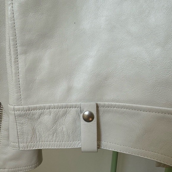Joseph Biker Calf Leather Jacket, White, Size 34 - Picture 15 of 16
